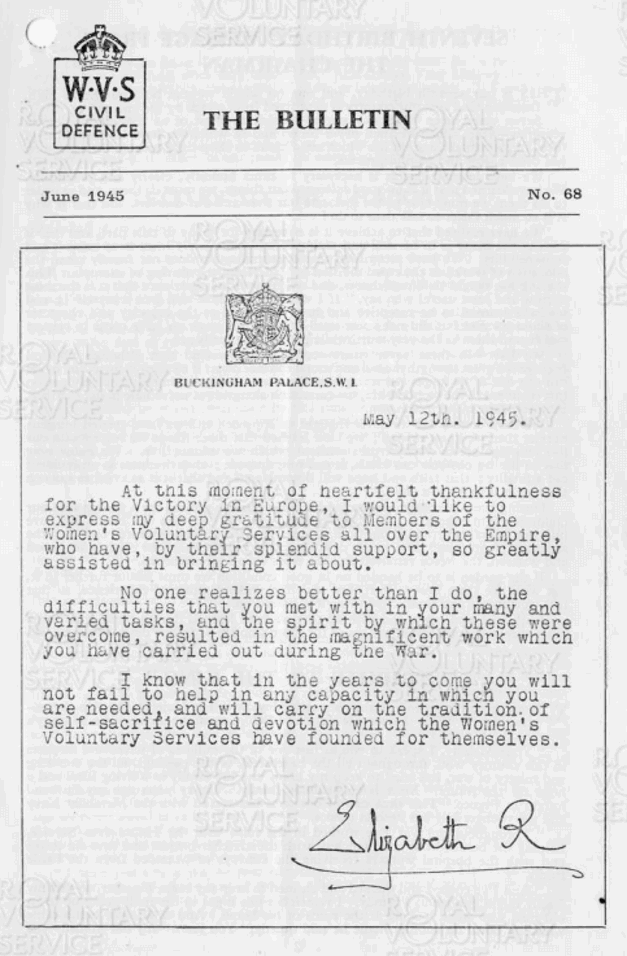 A copy of the Bulleting showing a letter from The Queen