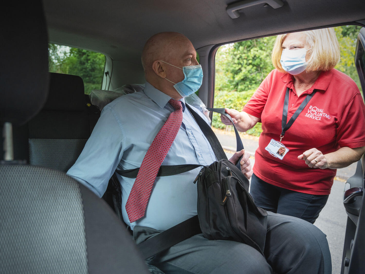Royal Voluntary Service volunteer picking up someone from hospital