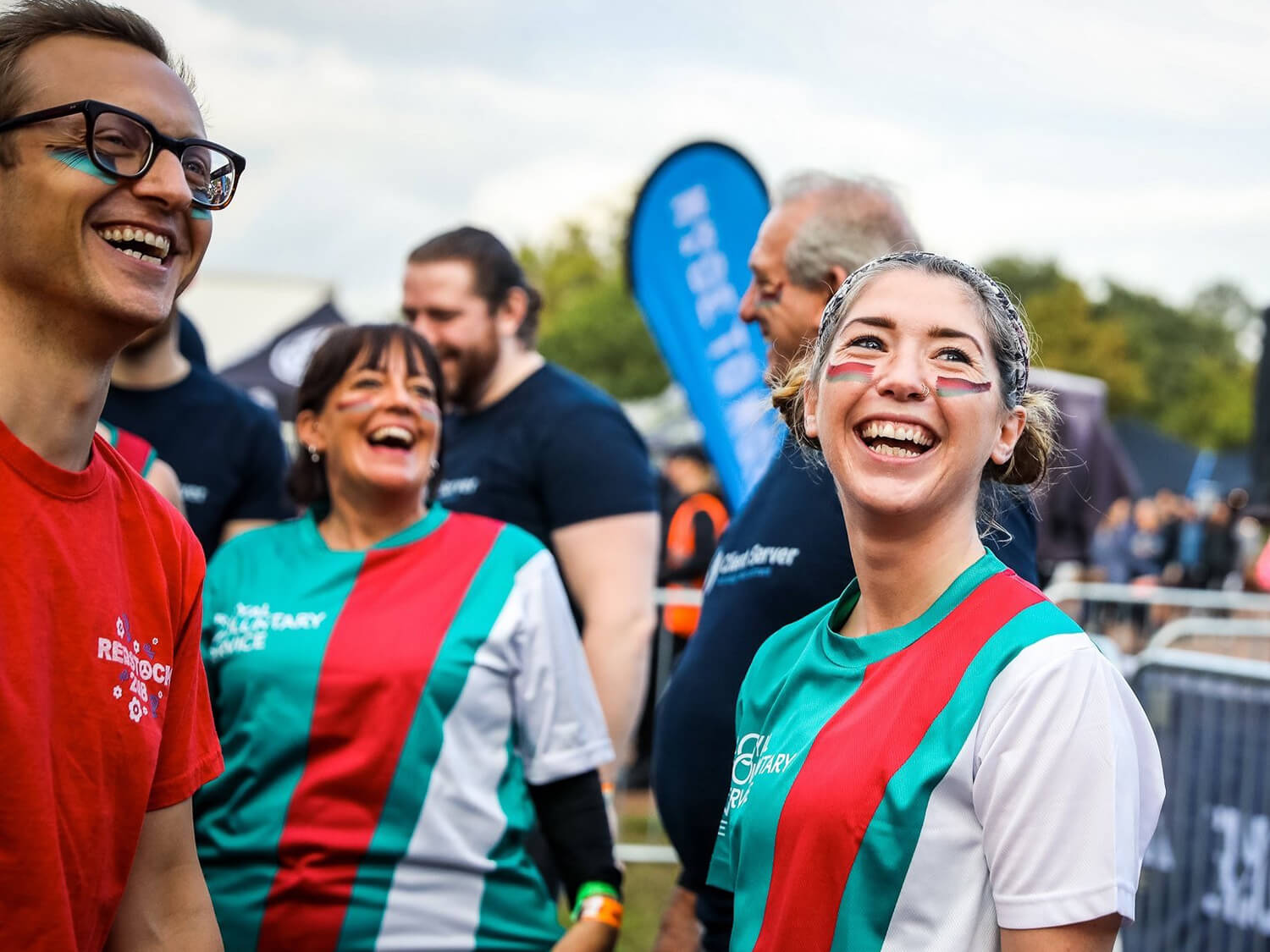 Competitors at a Tough Mudder fundraising event 