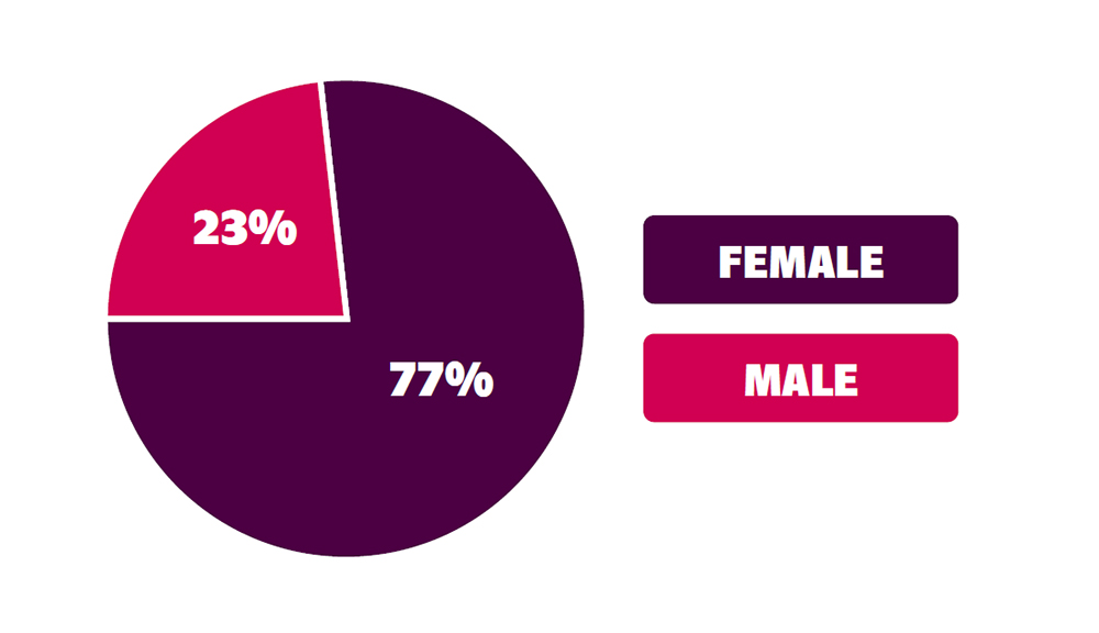Graph showing  female to male ratio of the RVS workforce